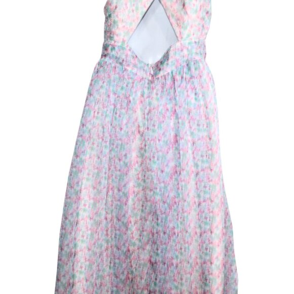 Lovers and Friends women's dress size S floral print cross back slit Deacon gown - Picture 10 of 12